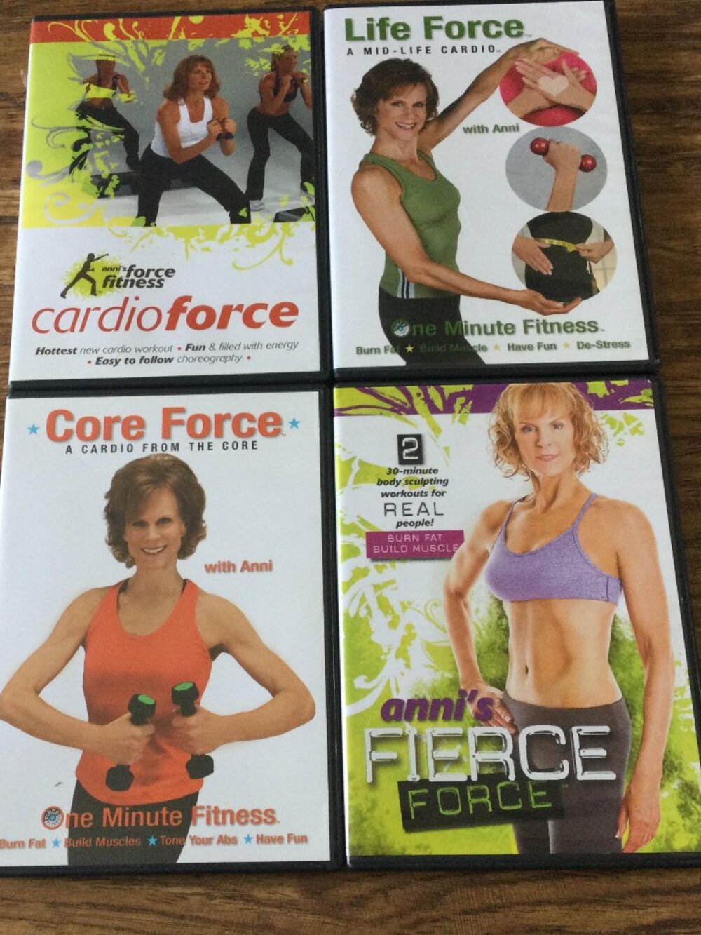 Bundle of Anni's Force Fitness Cardio Core Life Fierce Exercise Workout DVDs